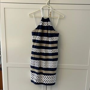 Lilly Pulitzer Navy and White Halter Dress